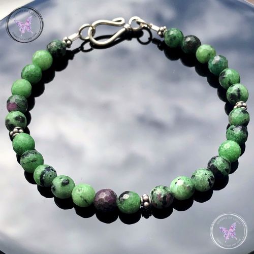 Anyolite - Ruby Zoisite - Bracelet with Hook Clasp